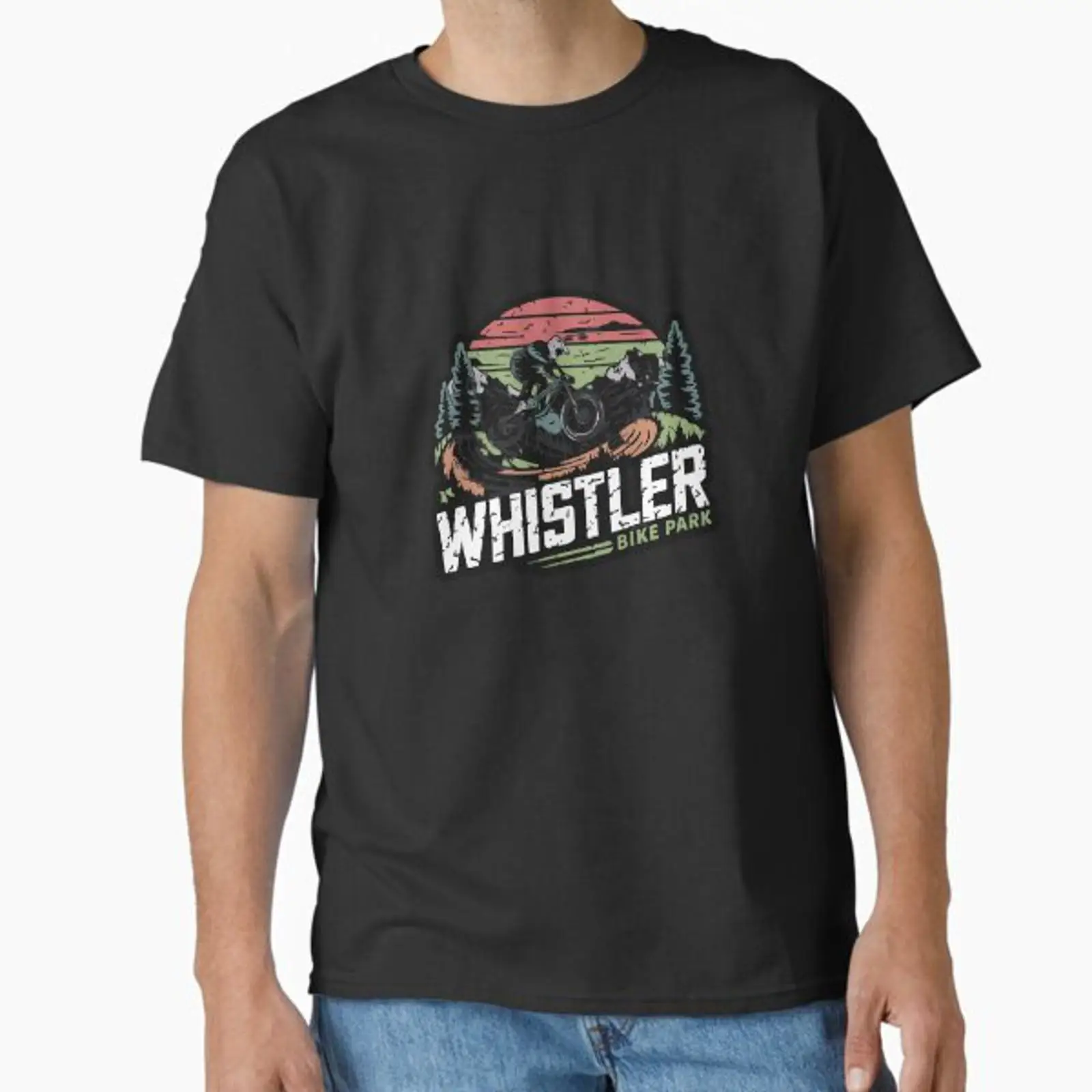 Mountain Biking Whistler - Camiseta clásica vintage lavada de moda