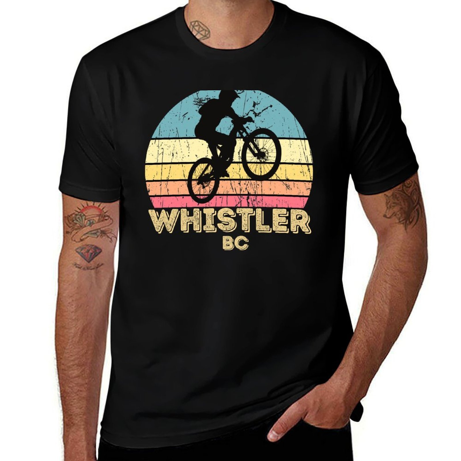 Mountain Biking Whistler - Camiseta festiva y sencilla para ciclismo