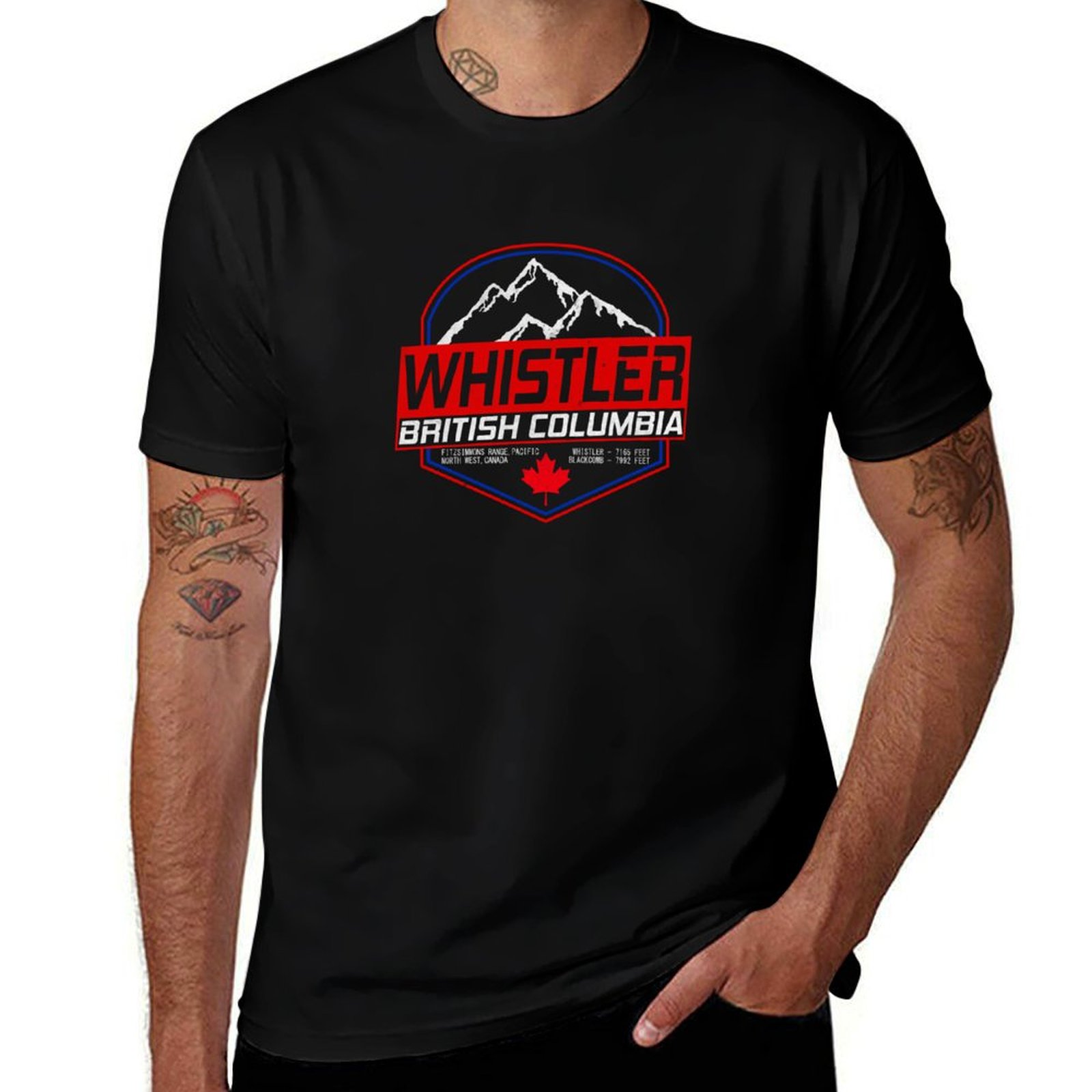 Mountain Biking Whistler - Camiseta retro de Whistler, Columbia Británica,