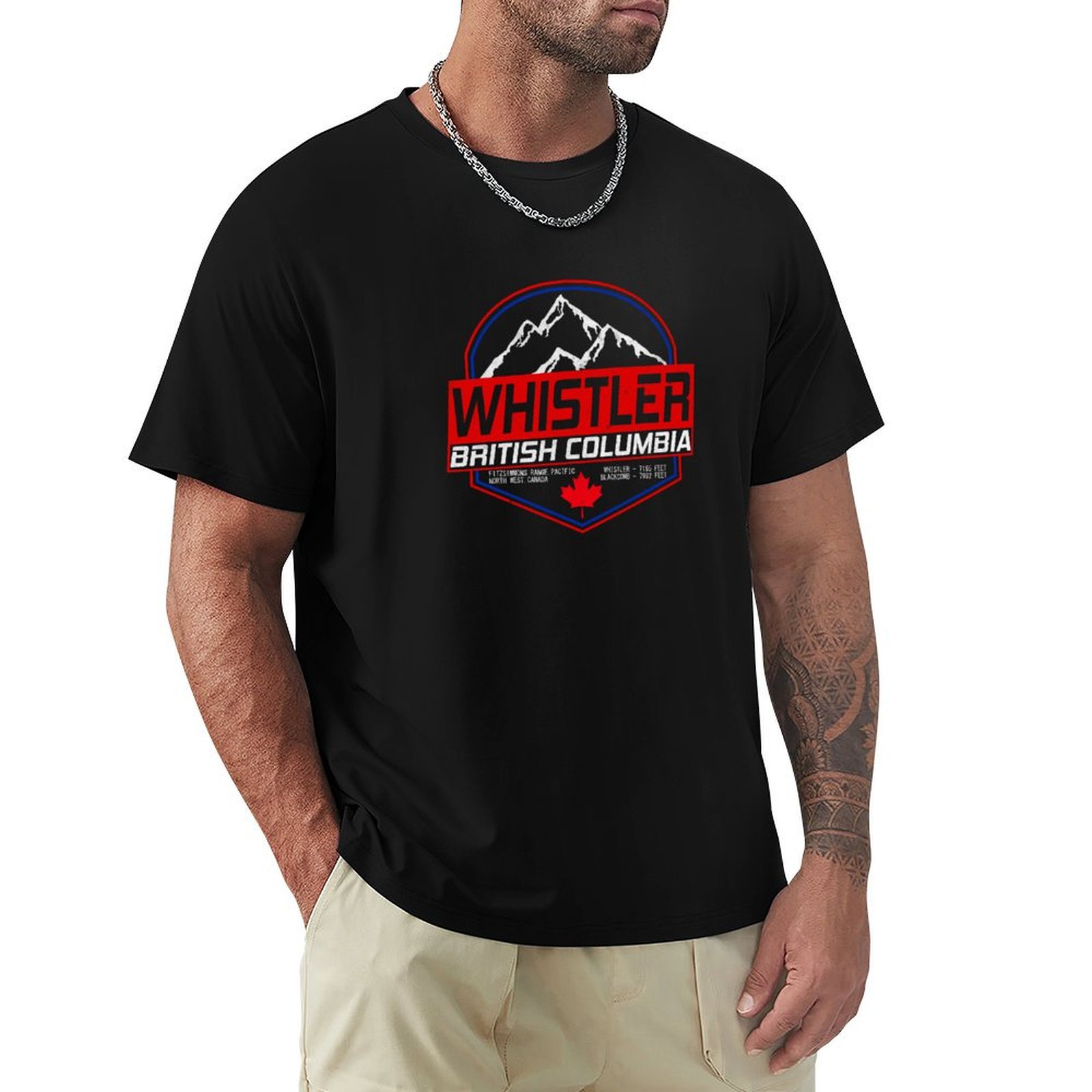 Mountain Biking Whistler - Camiseta Retro Ski Whistler B.C. Canadá,
